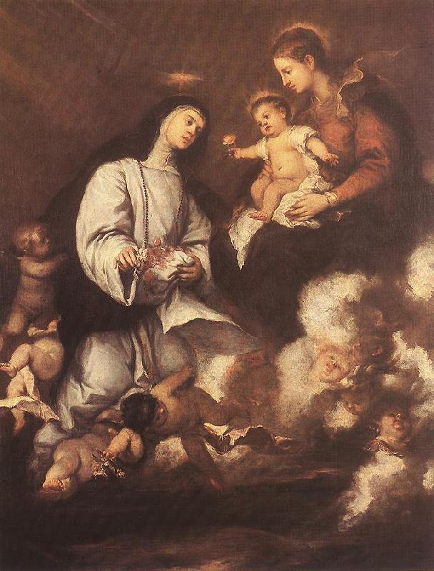 Jose Antolinez St Rose of Lima before the Madonna Sweden oil painting art